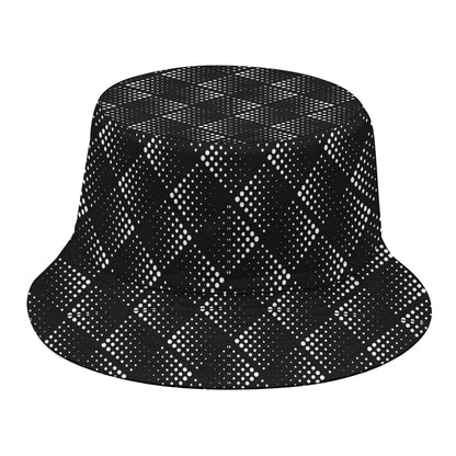 Dot Geometric Square Pattern Print Bucket Hat