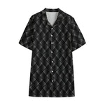 Dot Geometric Square Pattern Print Cotton Hawaiian Shirt