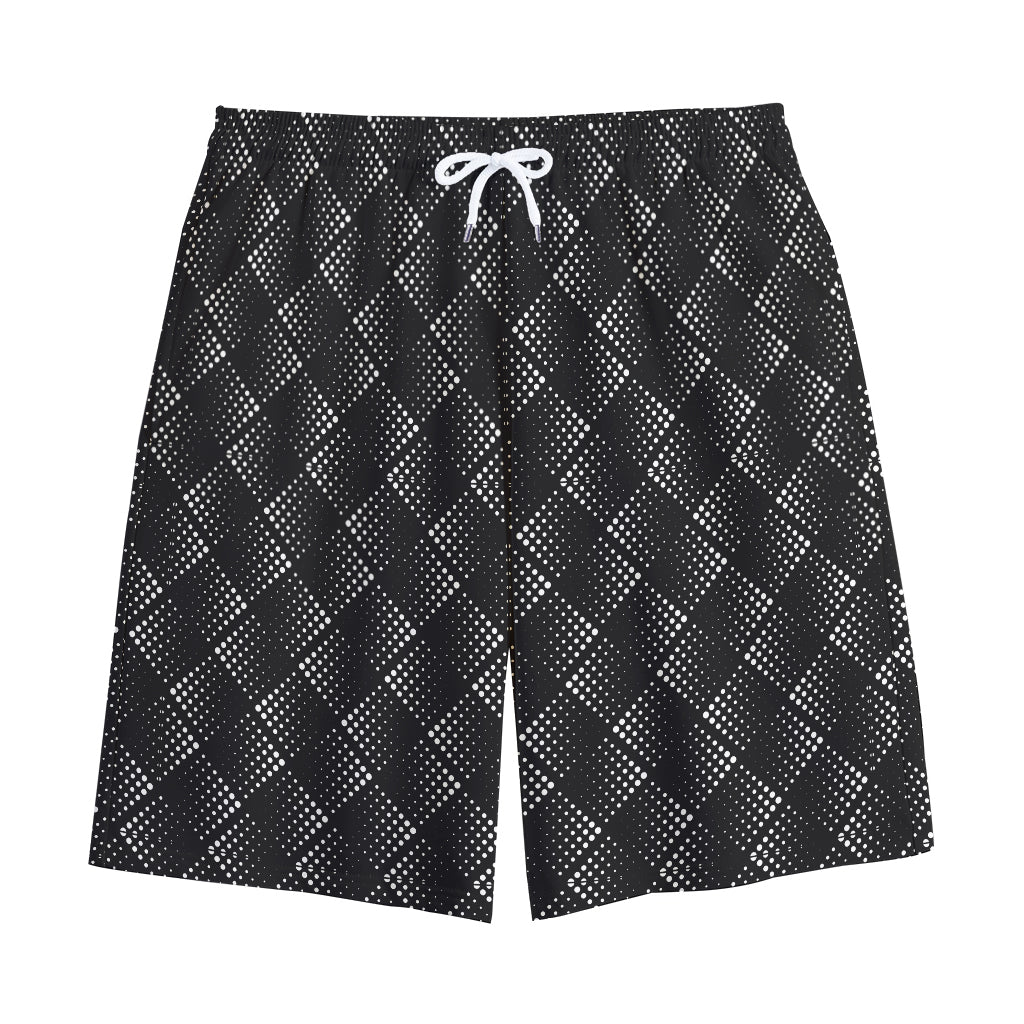 Dot Geometric Square Pattern Print Cotton Shorts