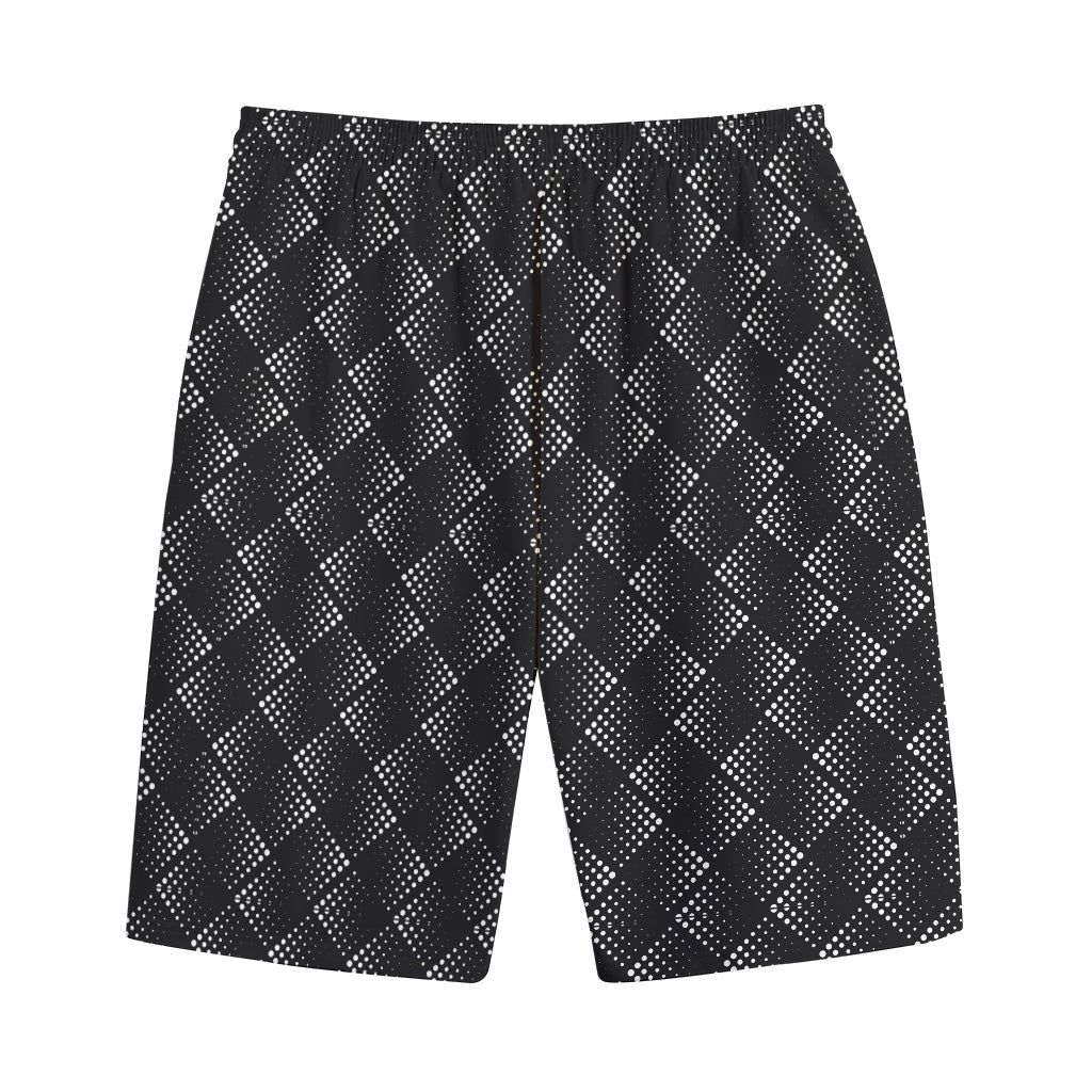Dot Geometric Square Pattern Print Cotton Shorts