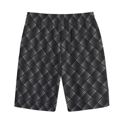 Dot Geometric Square Pattern Print Cotton Shorts