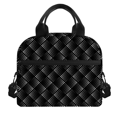 Dot Geometric Square Pattern Print Insulated Lunch Bag