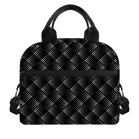 Dot Geometric Square Pattern Print Insulated Lunch Bag