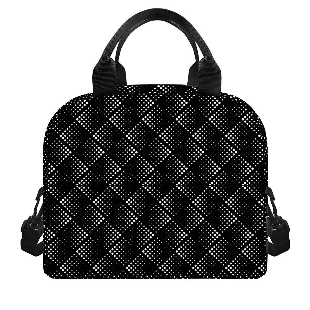 Dot Geometric Square Pattern Print Insulated Lunch Bag