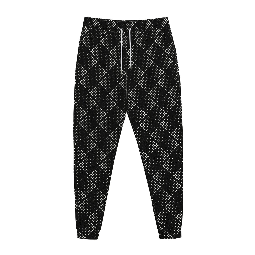 Dot Geometric Square Pattern Print Jogger Pants