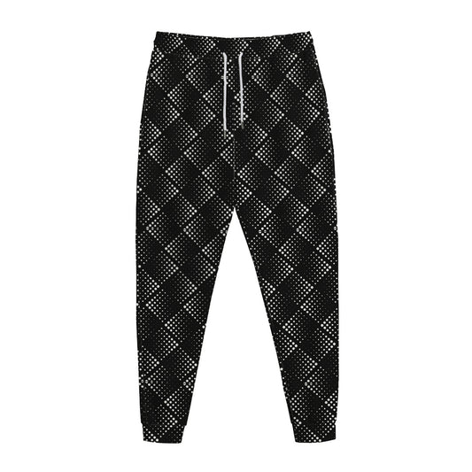 Dot Geometric Square Pattern Print Jogger Pants