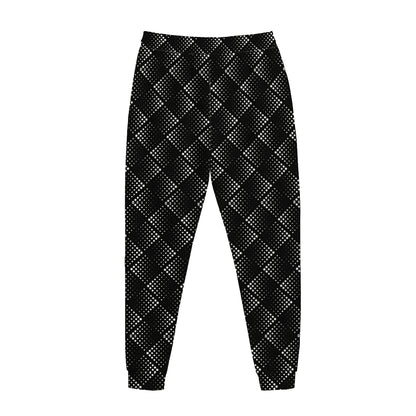 Dot Geometric Square Pattern Print Jogger Pants