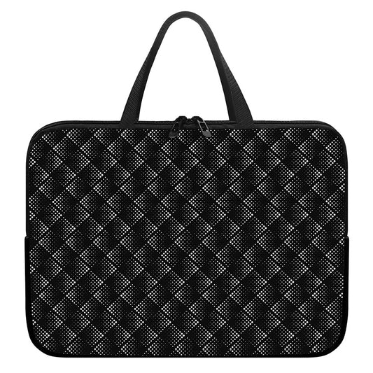 Dot Geometric Square Pattern Print Laptop Sleeve With Handle