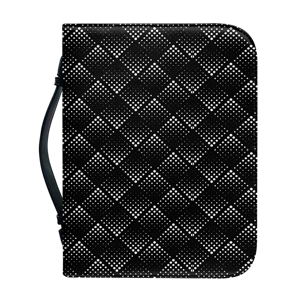 Dot Geometric Square Pattern Print Leather Bible Cover