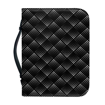 Dot Geometric Square Pattern Print Leather Bible Cover