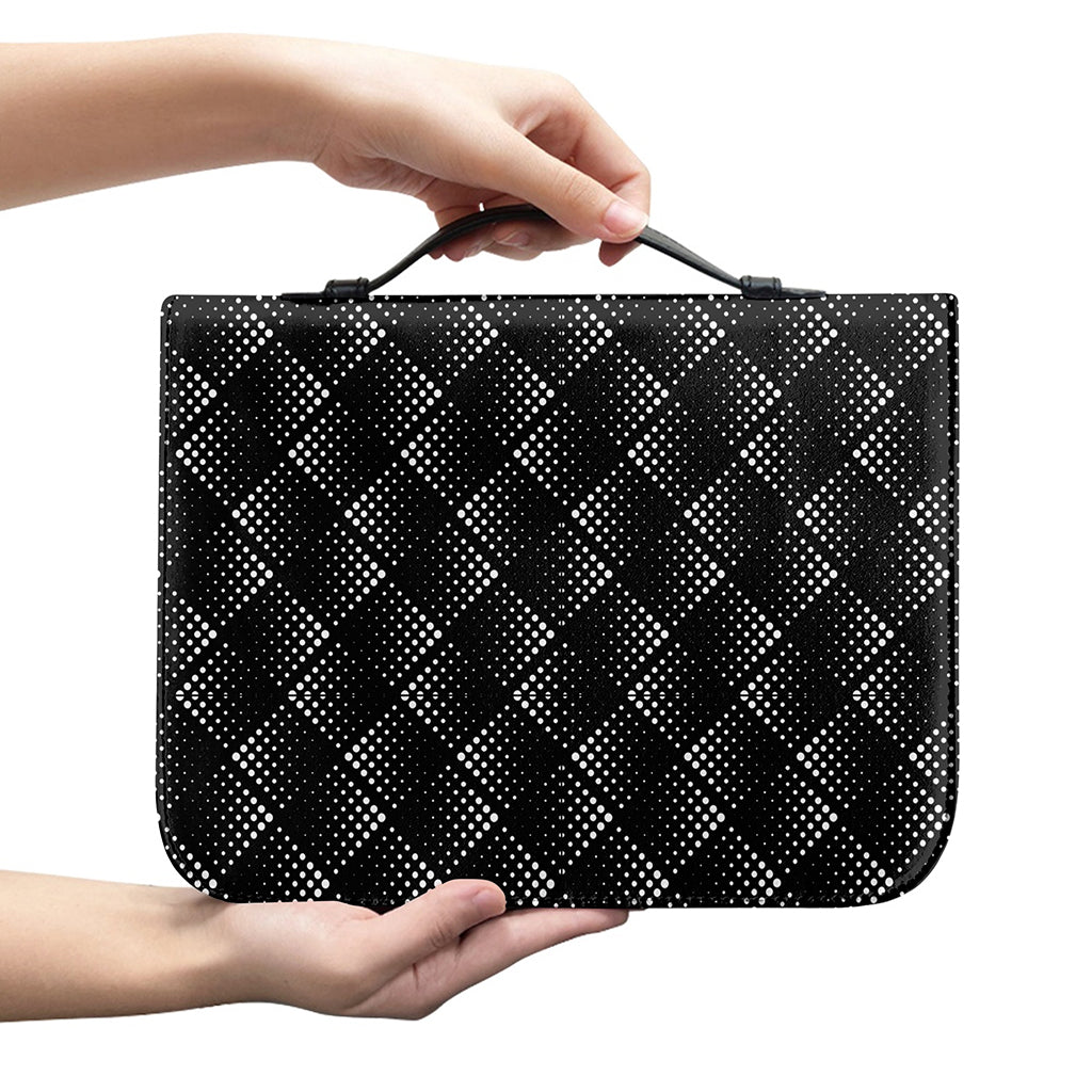 Dot Geometric Square Pattern Print Leather Bible Cover