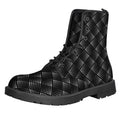 Dot Geometric Square Pattern Print Lace-Up Boots
