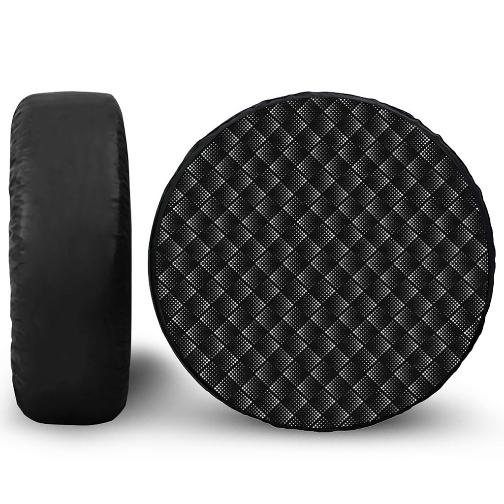 Dot Geometric Square Pattern Print Leather Spare Tire Cover