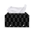 Dot Geometric Square Pattern Print Leather Tissue Box Cover