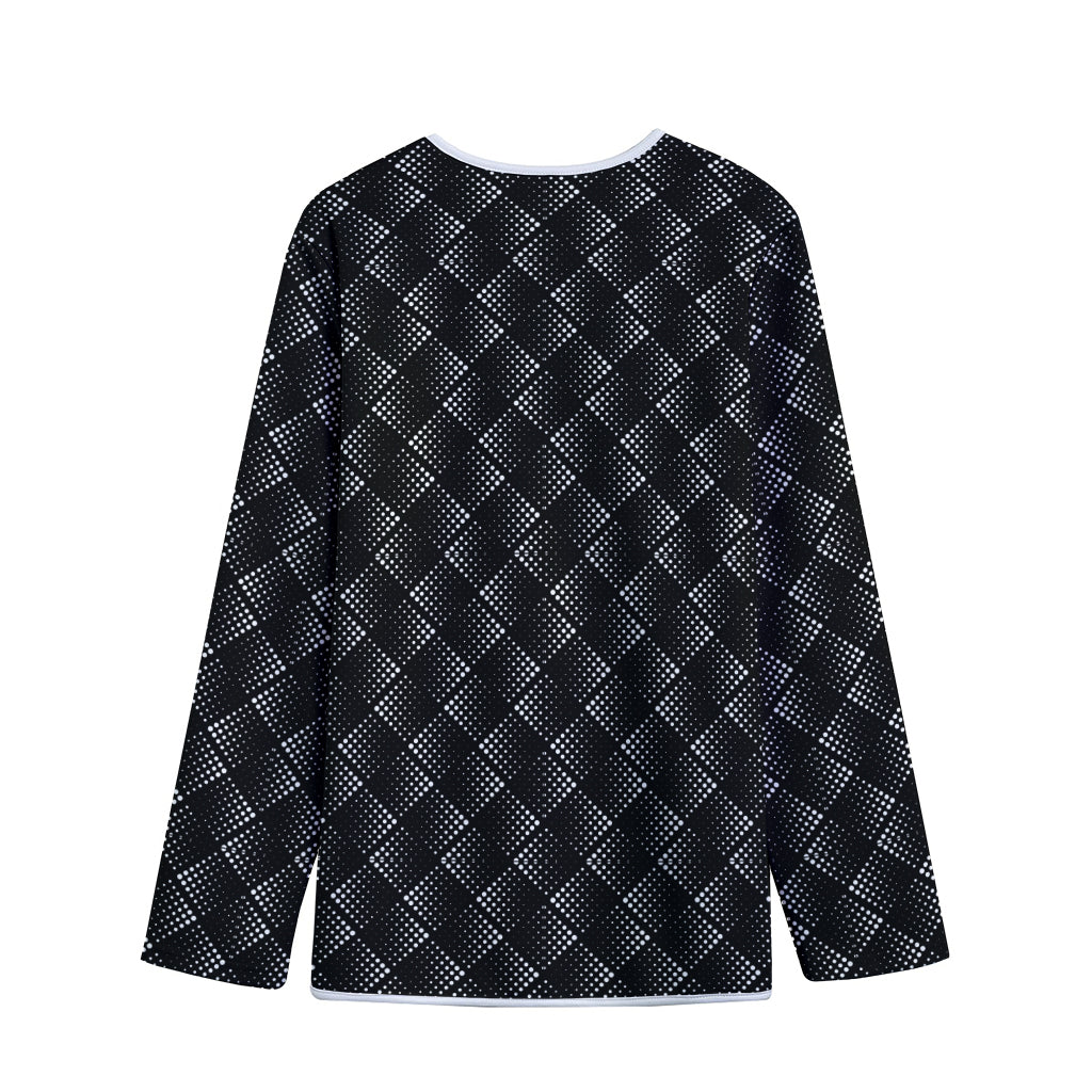 Dot Geometric Square Pattern Print Long Sleeve Short Coat