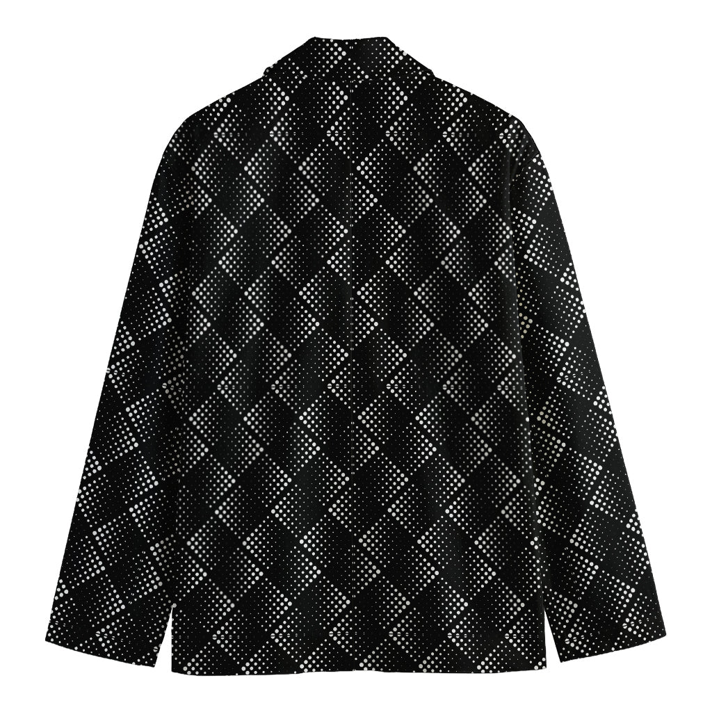 Dot Geometric Square Pattern Print Men's Blazer