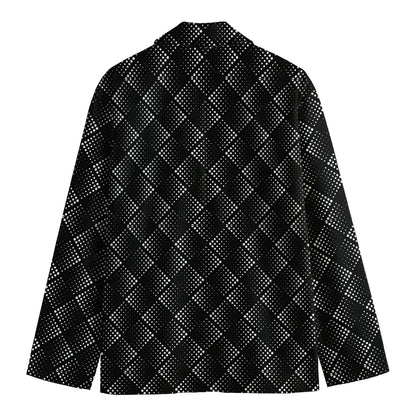 Dot Geometric Square Pattern Print Men's Blazer
