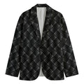 Dot Geometric Square Pattern Print Men's Cotton Blazer