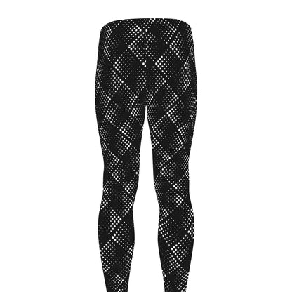 Dot Geometric Square Pattern Print Men's leggings
