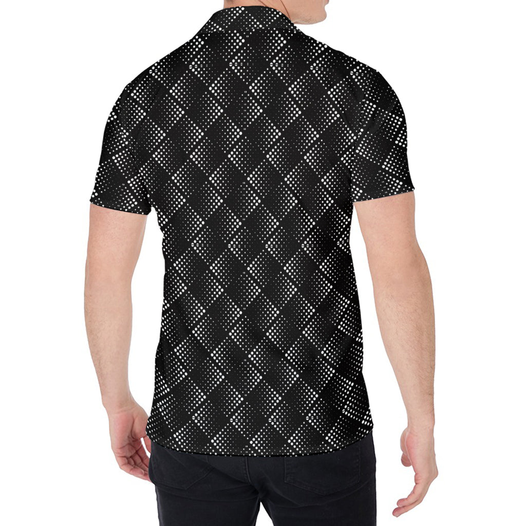 Dot Geometric Square Pattern Print Men's Shirt