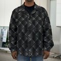 Dot Geometric Square Pattern Print Men's Shirt Jacket