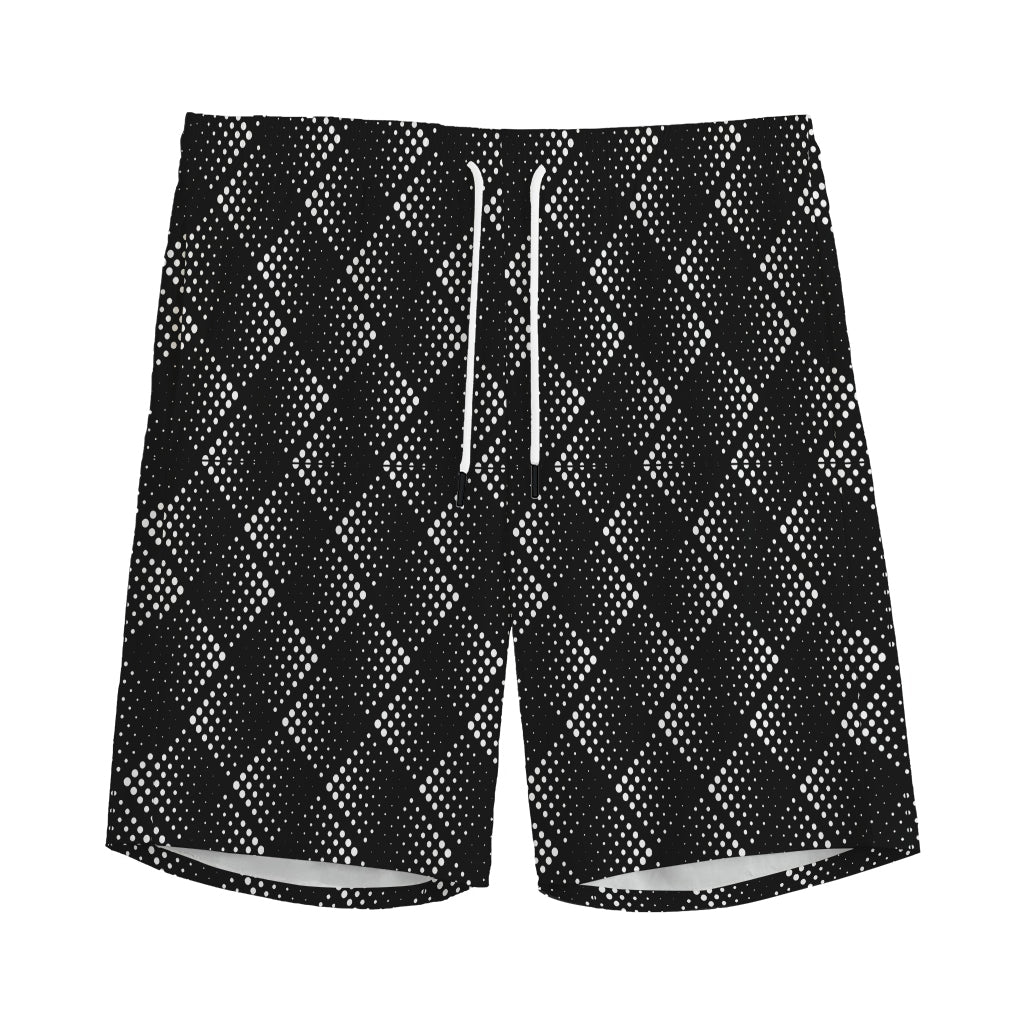 Dot Geometric Square Pattern Print Men's Sports Shorts