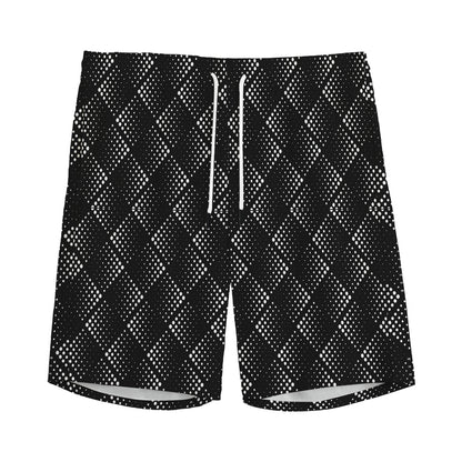 Dot Geometric Square Pattern Print Men's Sports Shorts
