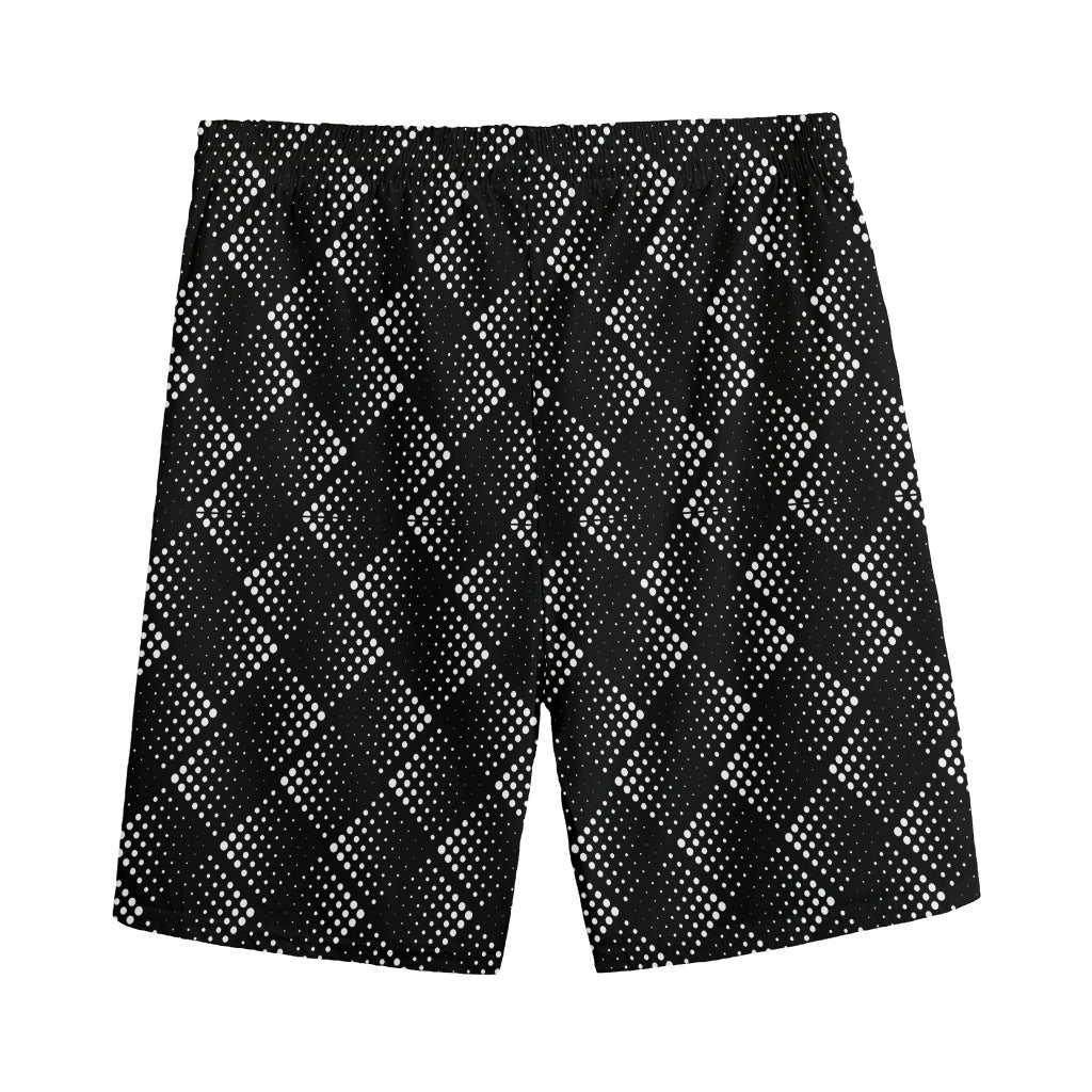 Dot Geometric Square Pattern Print Men's Sports Shorts