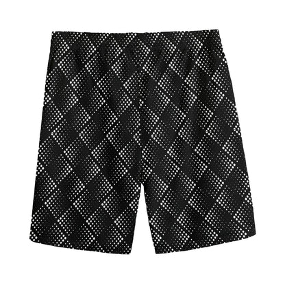 Dot Geometric Square Pattern Print Men's Sports Shorts