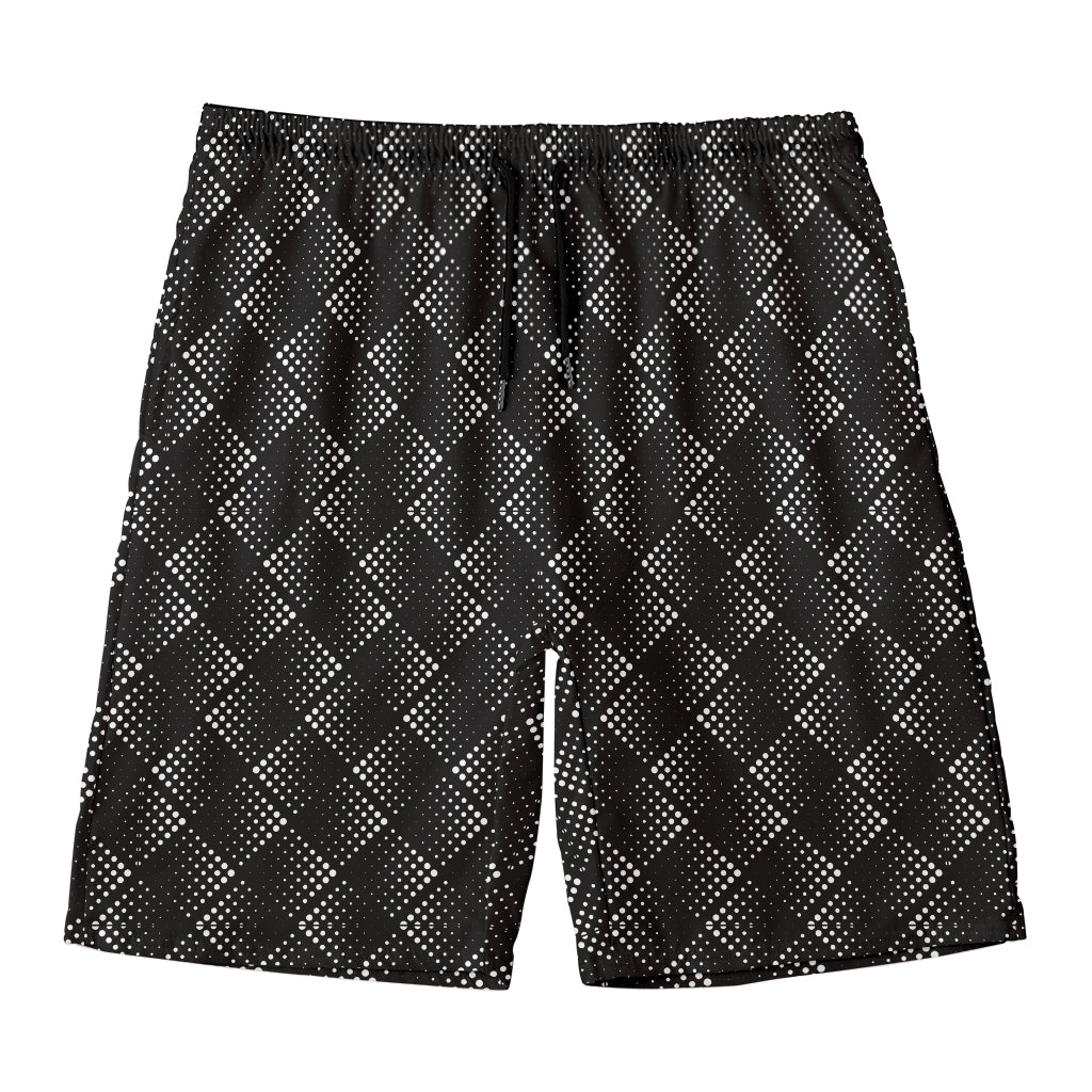 Dot Geometric Square Pattern Print Men's Swim Trunks