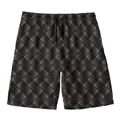 Dot Geometric Square Pattern Print Men's Swim Trunks