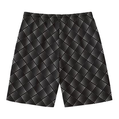 Dot Geometric Square Pattern Print Men's Swim Trunks