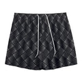 Dot Geometric Square Pattern Print Mesh Shorts