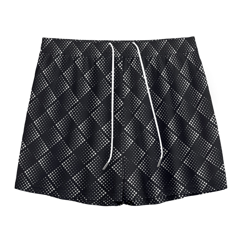 Dot Geometric Square Pattern Print Mesh Shorts