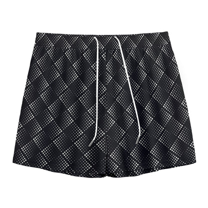 Dot Geometric Square Pattern Print Mesh Shorts