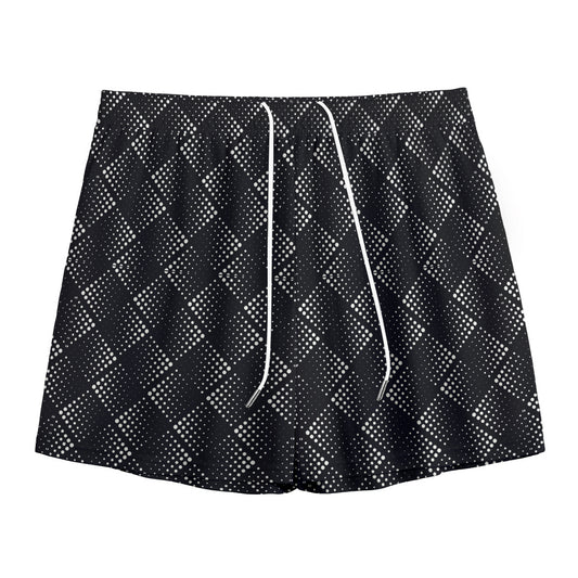 Dot Geometric Square Pattern Print Mesh Shorts