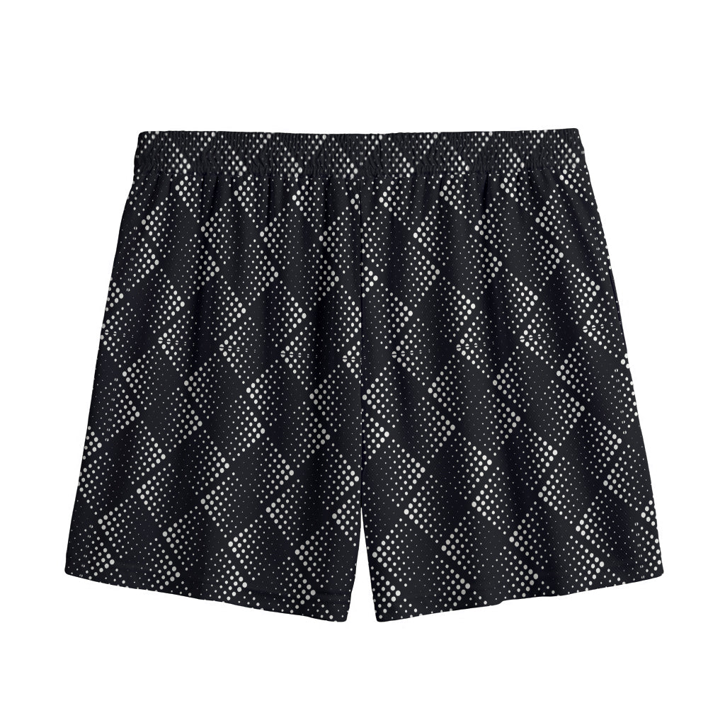 Dot Geometric Square Pattern Print Mesh Shorts