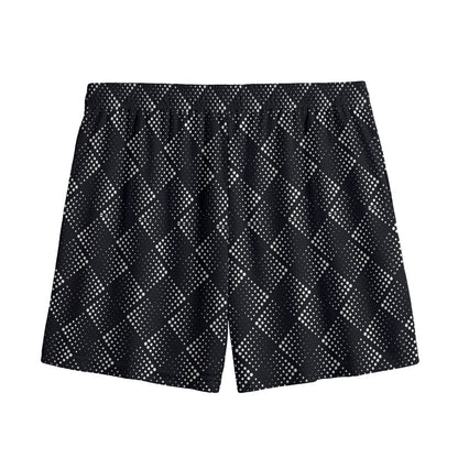 Dot Geometric Square Pattern Print Mesh Shorts
