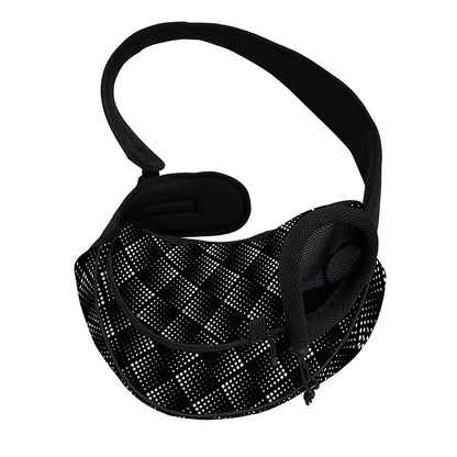 Dot Geometric Square Pattern Print Pet Sling Carrier