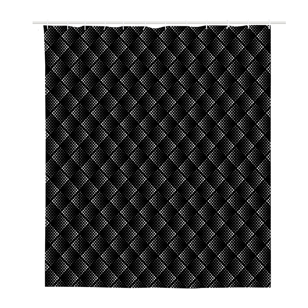 Dot Geometric Square Pattern Print Polyester Shower Curtain