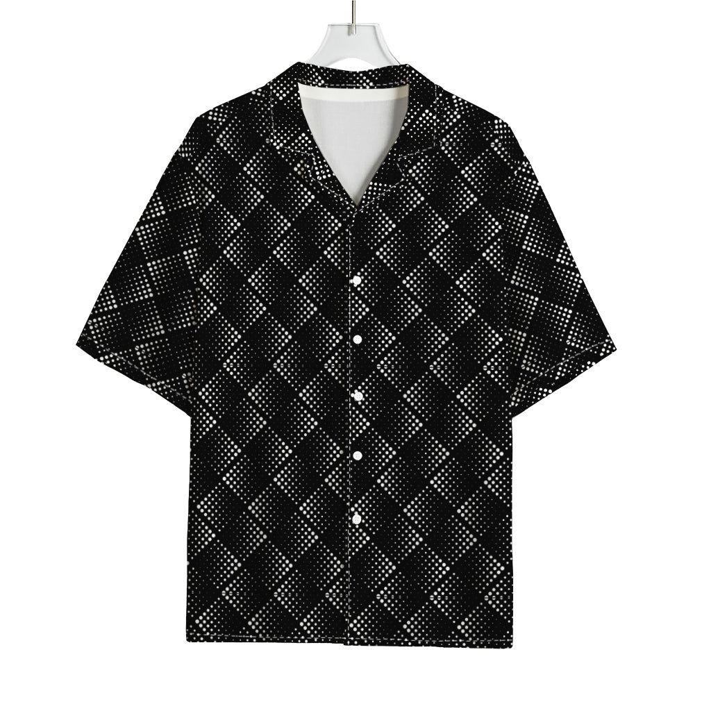 Dot Geometric Square Pattern Print Rayon Hawaiian Shirt