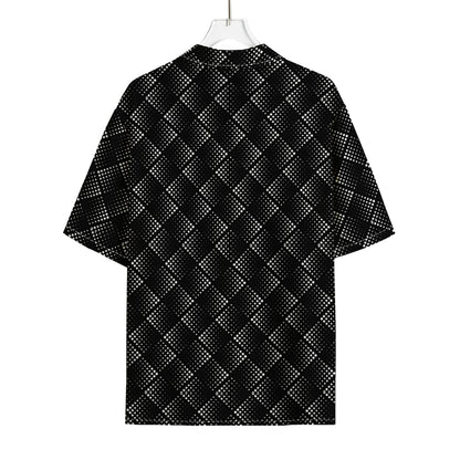 Dot Geometric Square Pattern Print Rayon Hawaiian Shirt