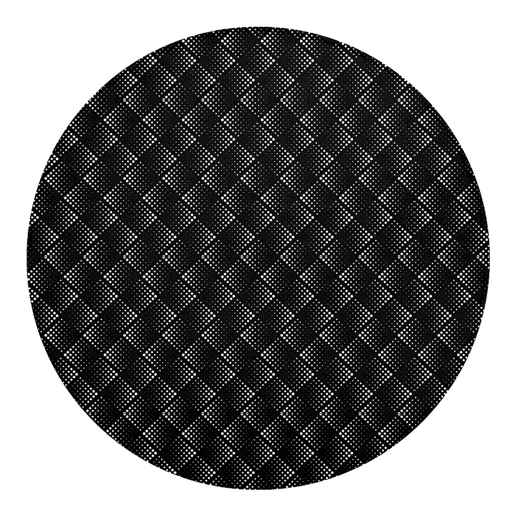 Dot Geometric Square Pattern Print Round Blanket
