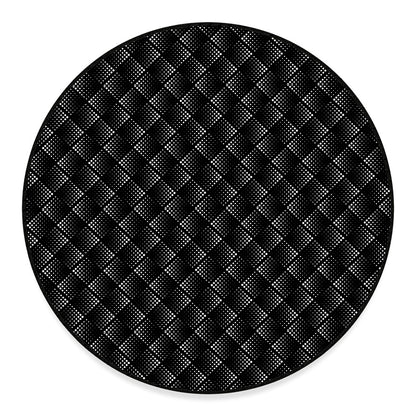 Dot Geometric Square Pattern Print Round Floor Mat
