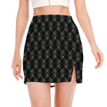 Dot Geometric Square Pattern Print Side Slit Mini Skirt