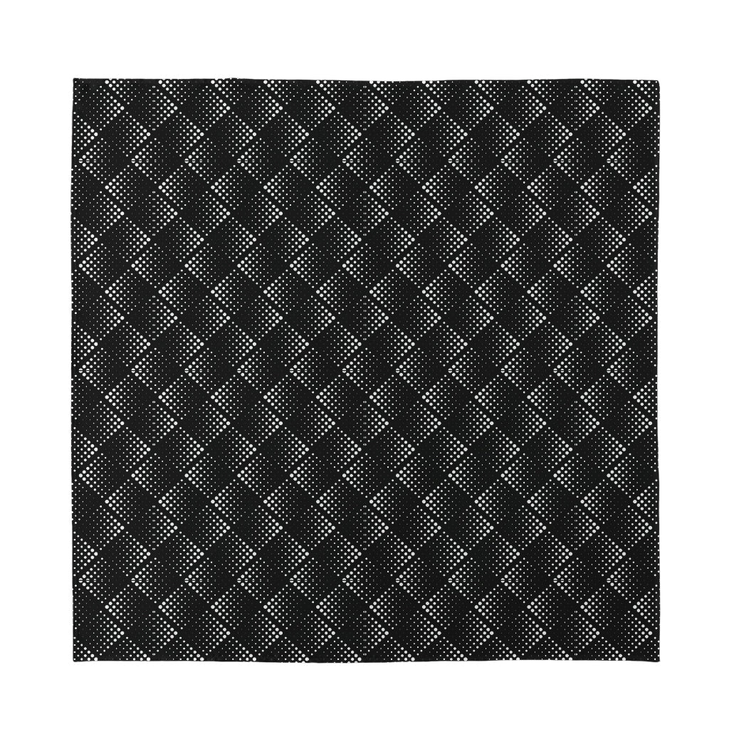 Dot Geometric Square Pattern Print Silk Bandana