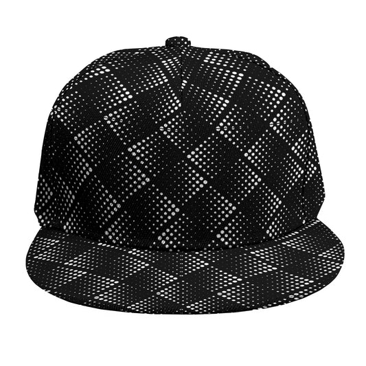 Dot Geometric Square Pattern Print Snapback Cap