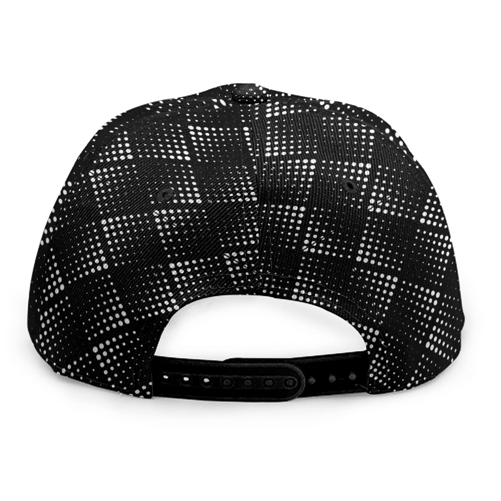 Dot Geometric Square Pattern Print Snapback Cap