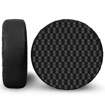 Dot Geometric Square Pattern Print Tire Cover