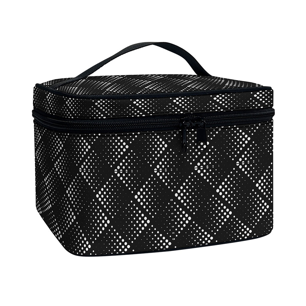 Dot Geometric Square Pattern Print Travel Makeup Bag